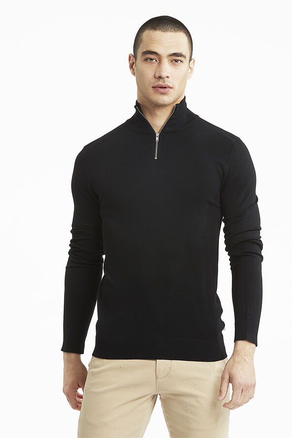 Lindbergh Ecovero half zip L/S knit Sort