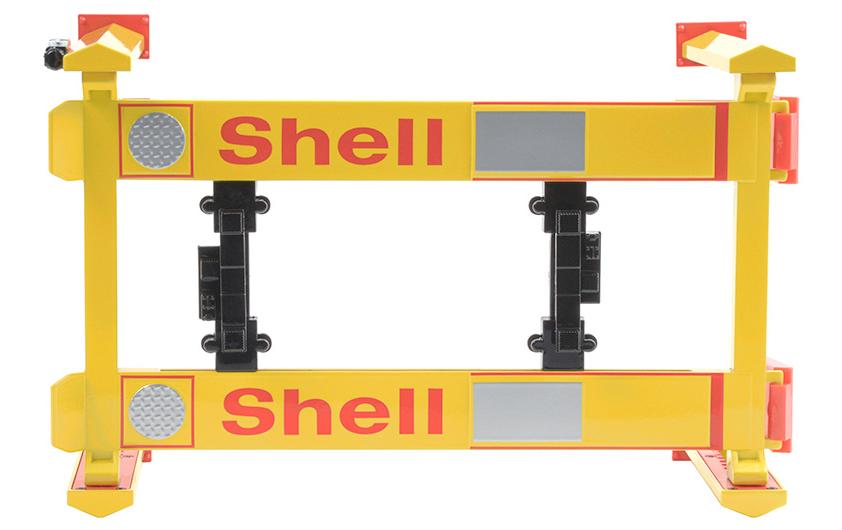 Hebebühne 4-Säulen Shell Oil No.2 1:184-Post Lift für Modellautos im Massstab 1:18