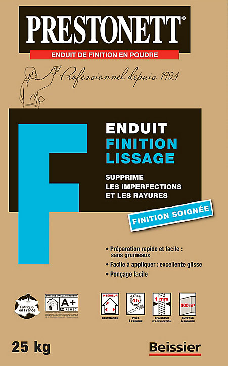 Enduit de finition lissage Prestonett 25kg