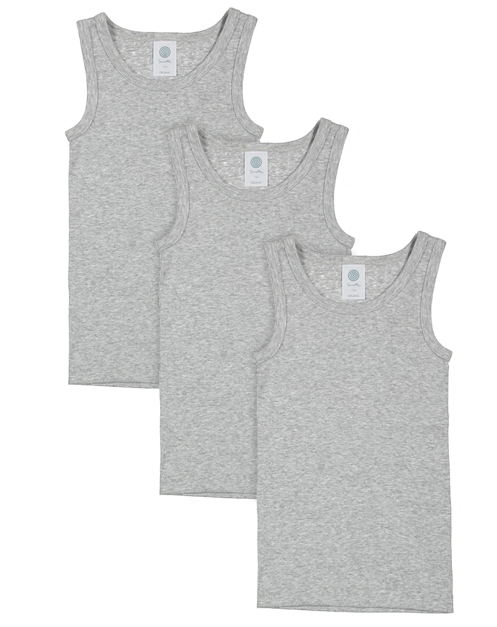 Unterhemd BASIC BOY 3er-Pack in hellgrau melange