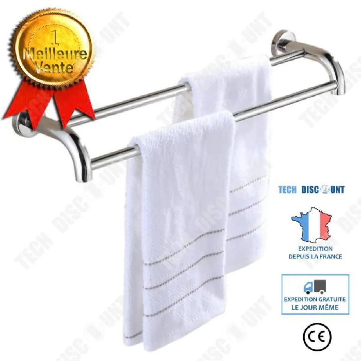 Tech Discount TD® Porte-serviettes suspendu - Acier inoxydable