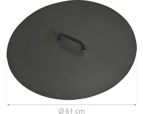 Deksel voor Cook King vuurschaal 60,5 cm, zwart