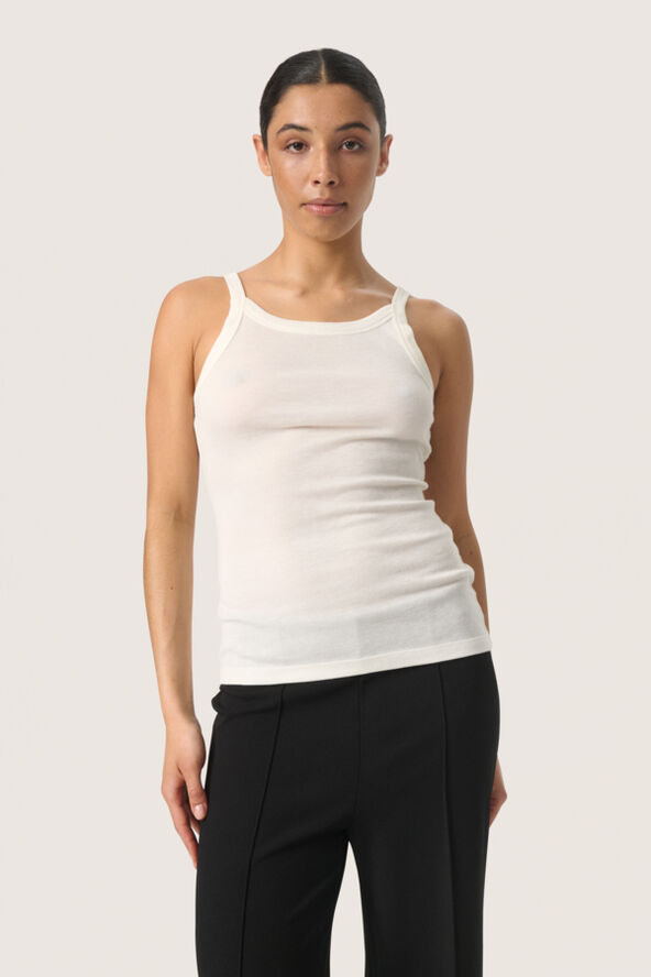 Soaked in Luxury SLFauna Tank Top Whisper white