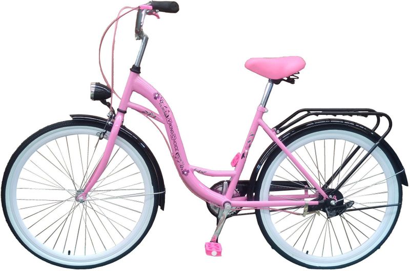 Viking Choice - 26 Inch Meisjesfiets - Roze - Staal - Enkele Versnelling