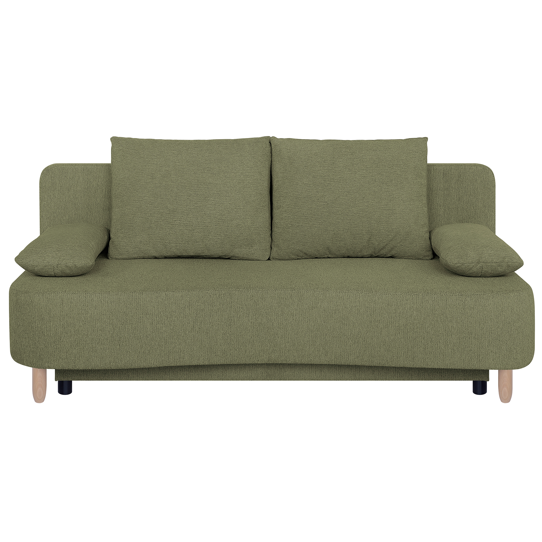 Schlafsofa - olive - Federkern - Staukasten
