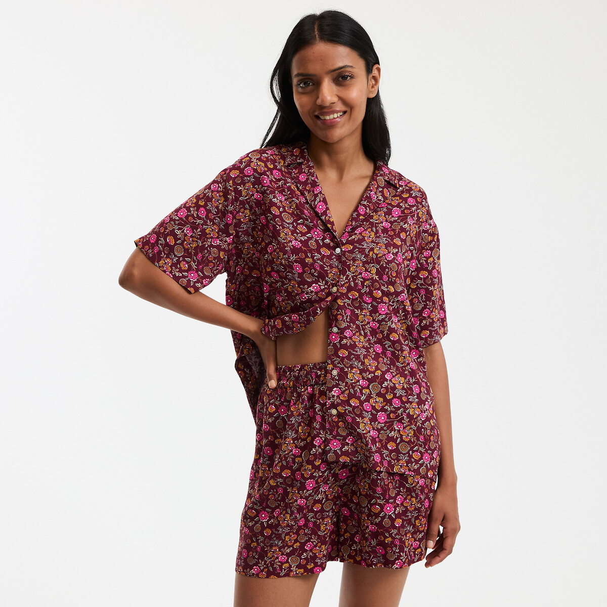 COLEÇÃO LA REDOUTE<br>Shorts de pijama macios, estampa floral