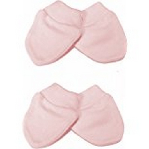 Luvas elásticas 100% algodão para recém-nascidos (pacote com 2 pares) Universal Textiles (rosa)