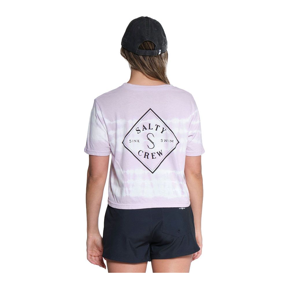 Salty Crew STRIPE TIPPET BOYFRIEND - Tee-shirt Femme lavender fog
