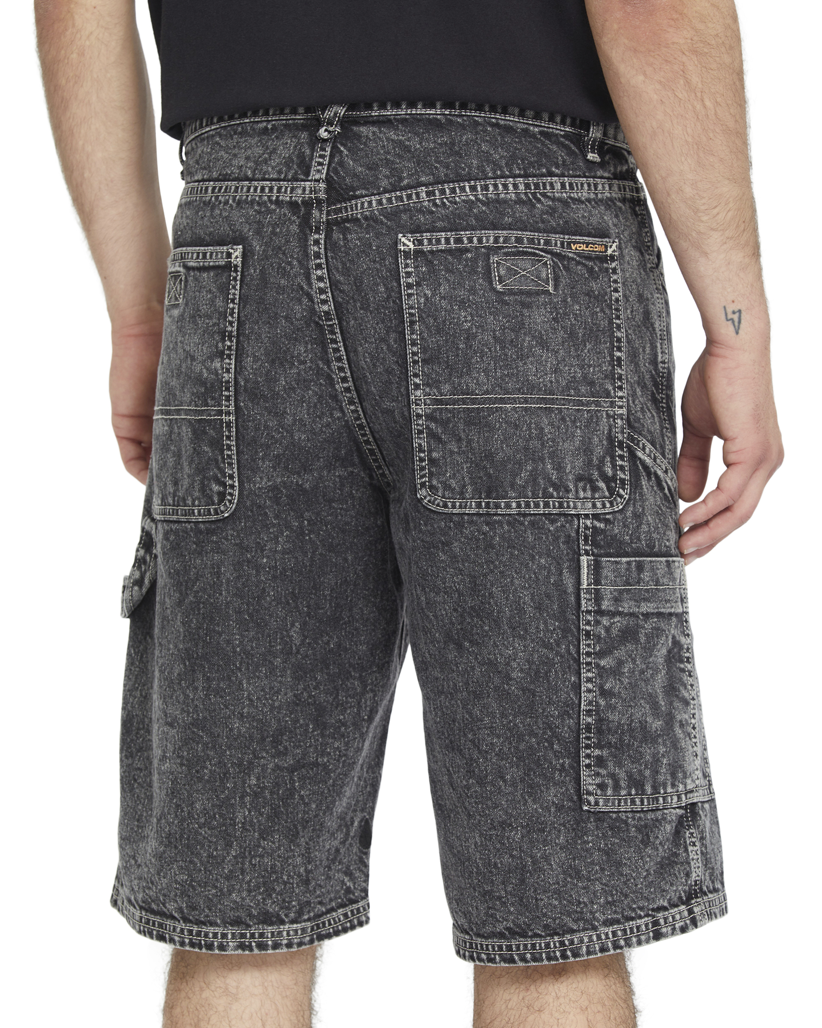Volcom Labored Denim Utility Short Light Acid Black