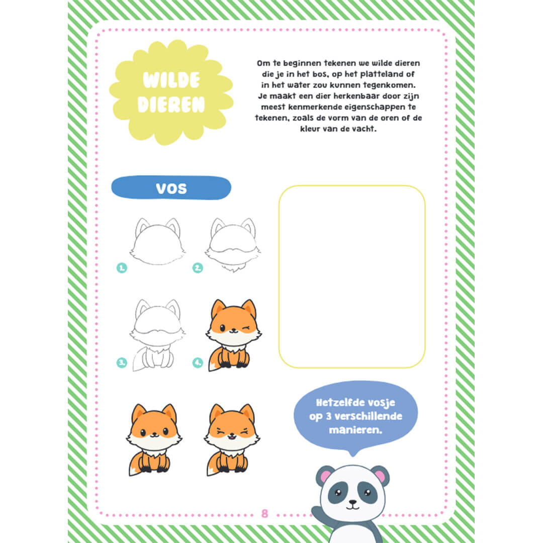 Uitgeverij rebo kawaii dieren tekenen