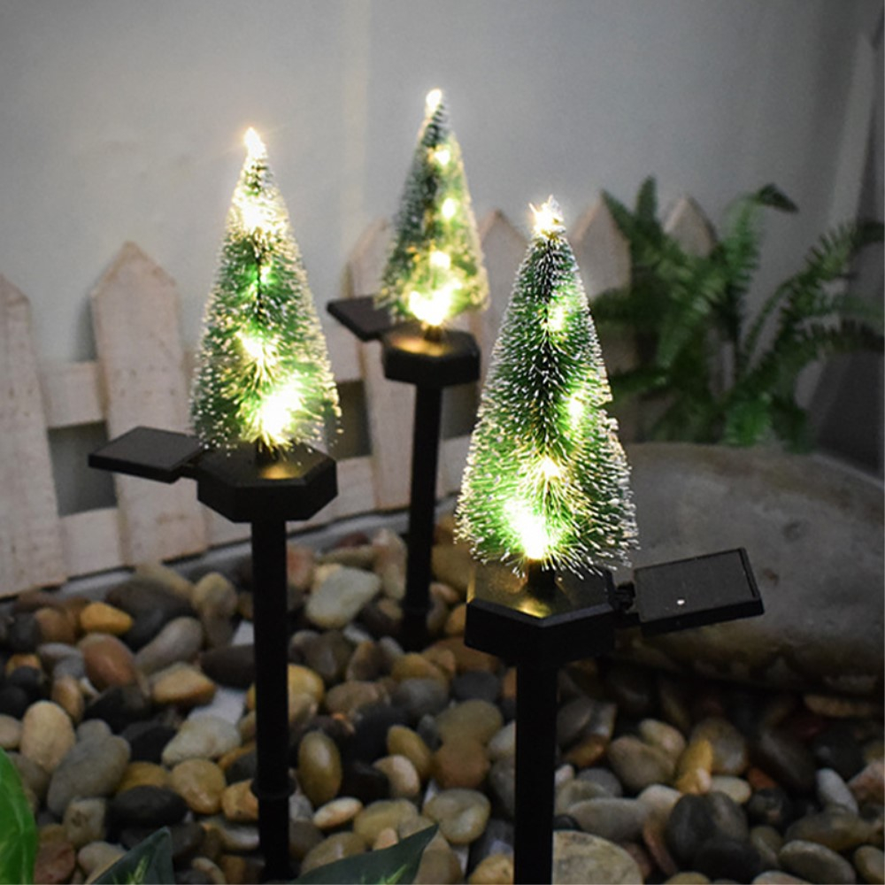 (17cm) 6-LED's Solar Outdoor Weihnachts Licht Tannenbaum Design - Warmweiss