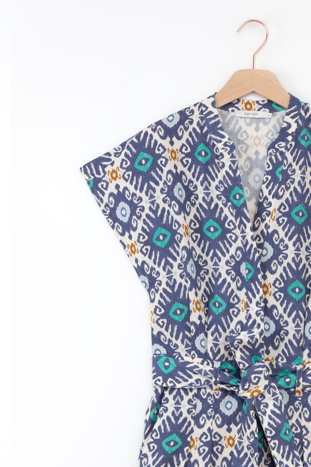 Blauwe playsuit met print