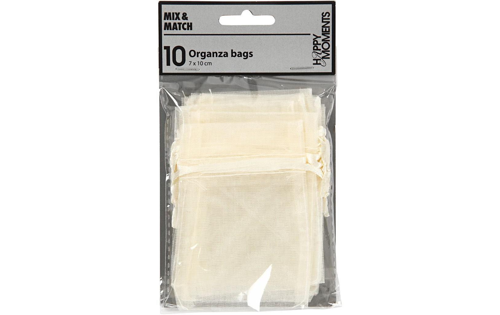 Organzabeutel Organza 7 x 10 cm Crème, 10 StückOrganzsäckchen