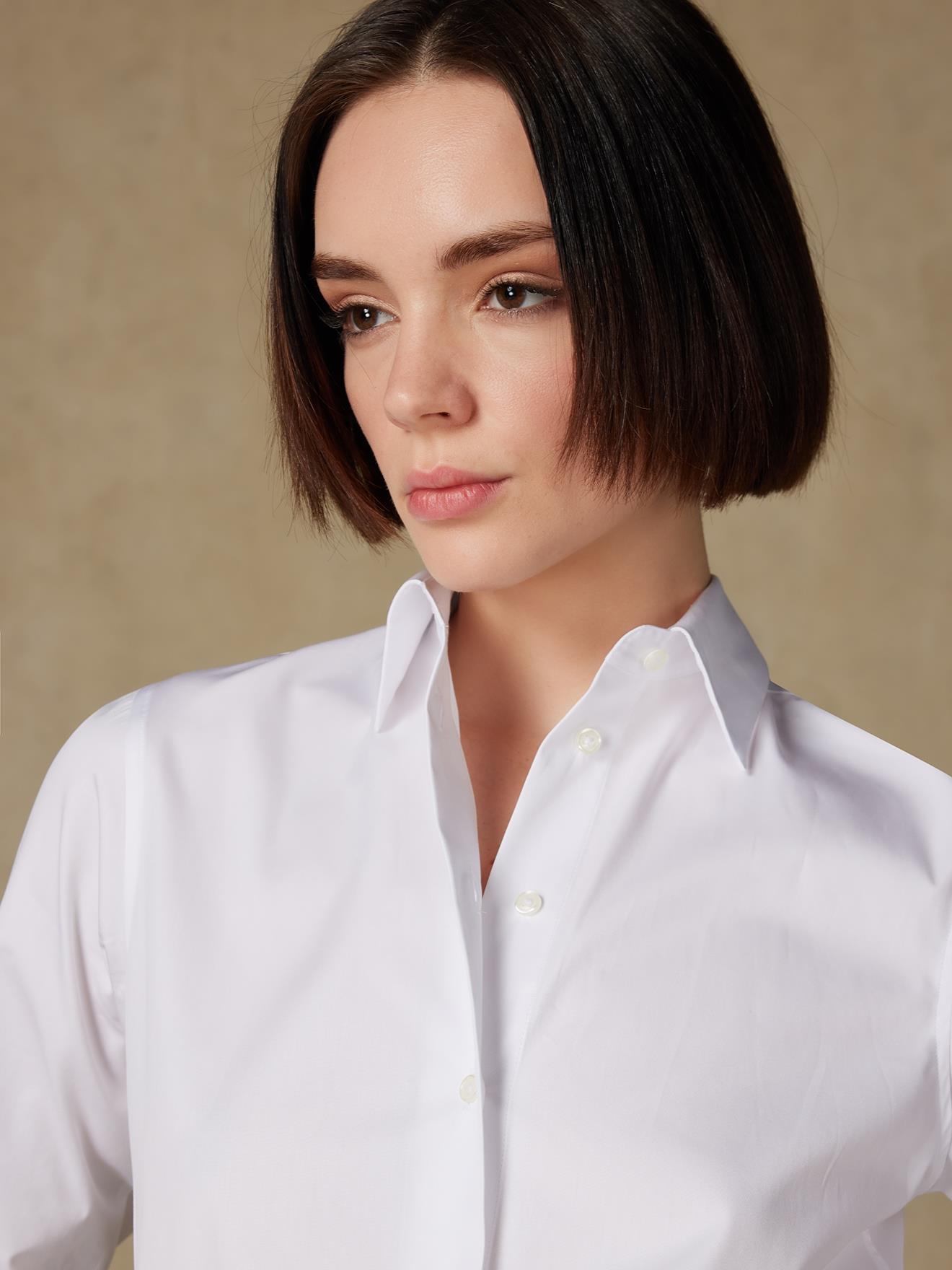 Chemise Albane en popeline blanche
