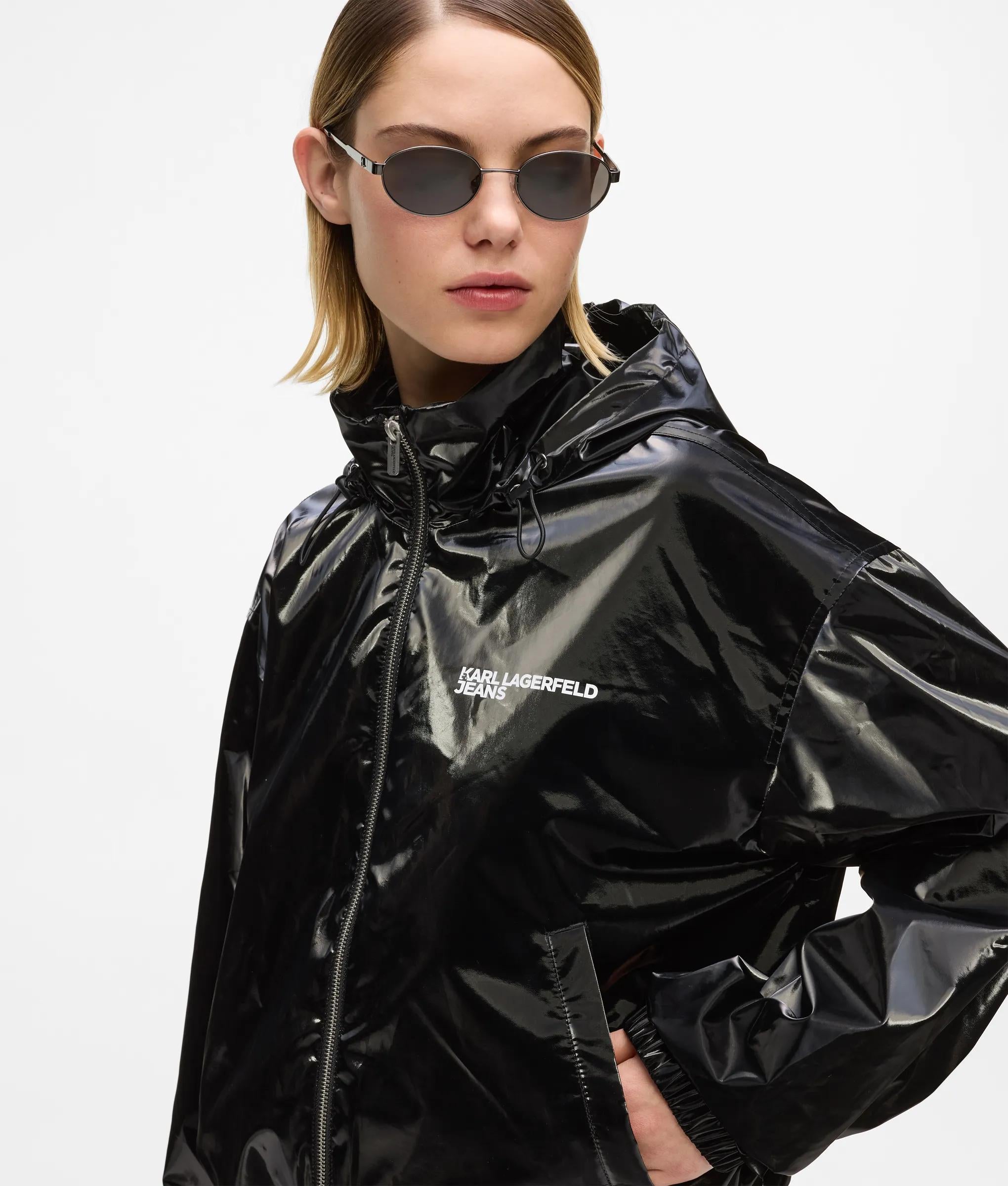 Glanzende capuchon jacket