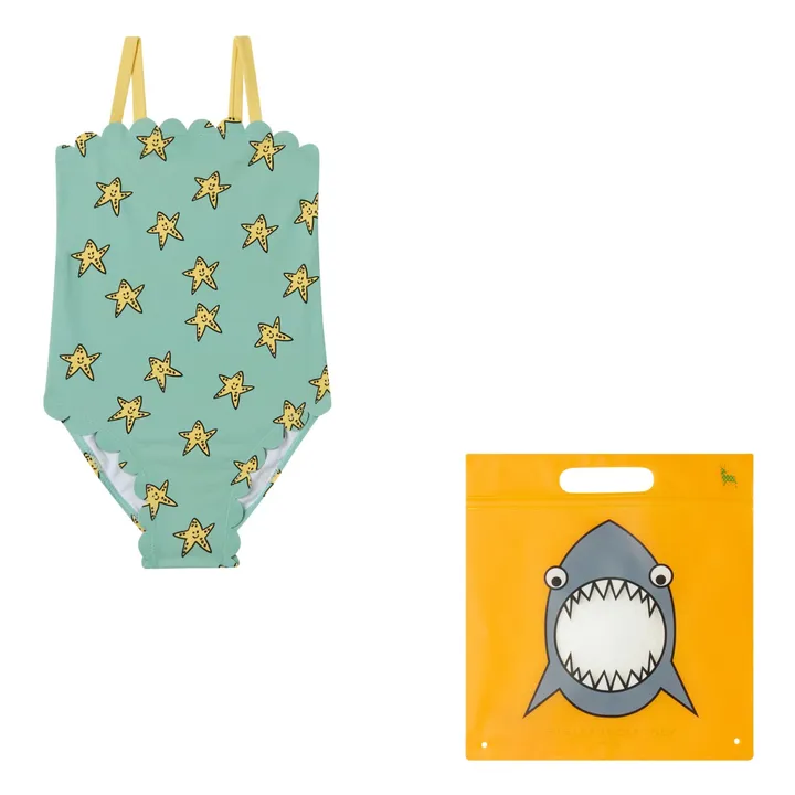 Stella McCartney Kids Maillot de Bain Une Pièce Etoile | Vert d'eau