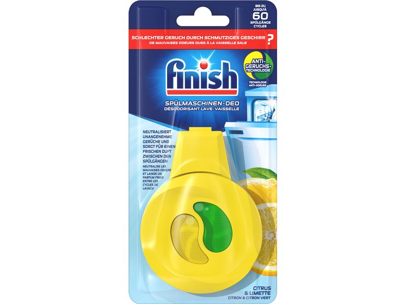 Finish Spülmaschinenpflege Deo Citrus & Limette 1 Stück Hochwirksame Geruchsneutralisierung für die Geschirrspülmaschine