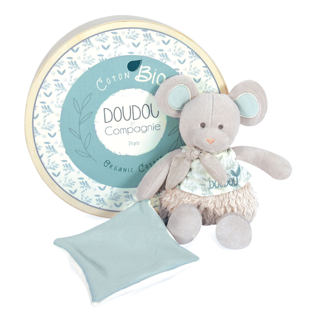 Doudou et Compagnie Souris avec doudou vert