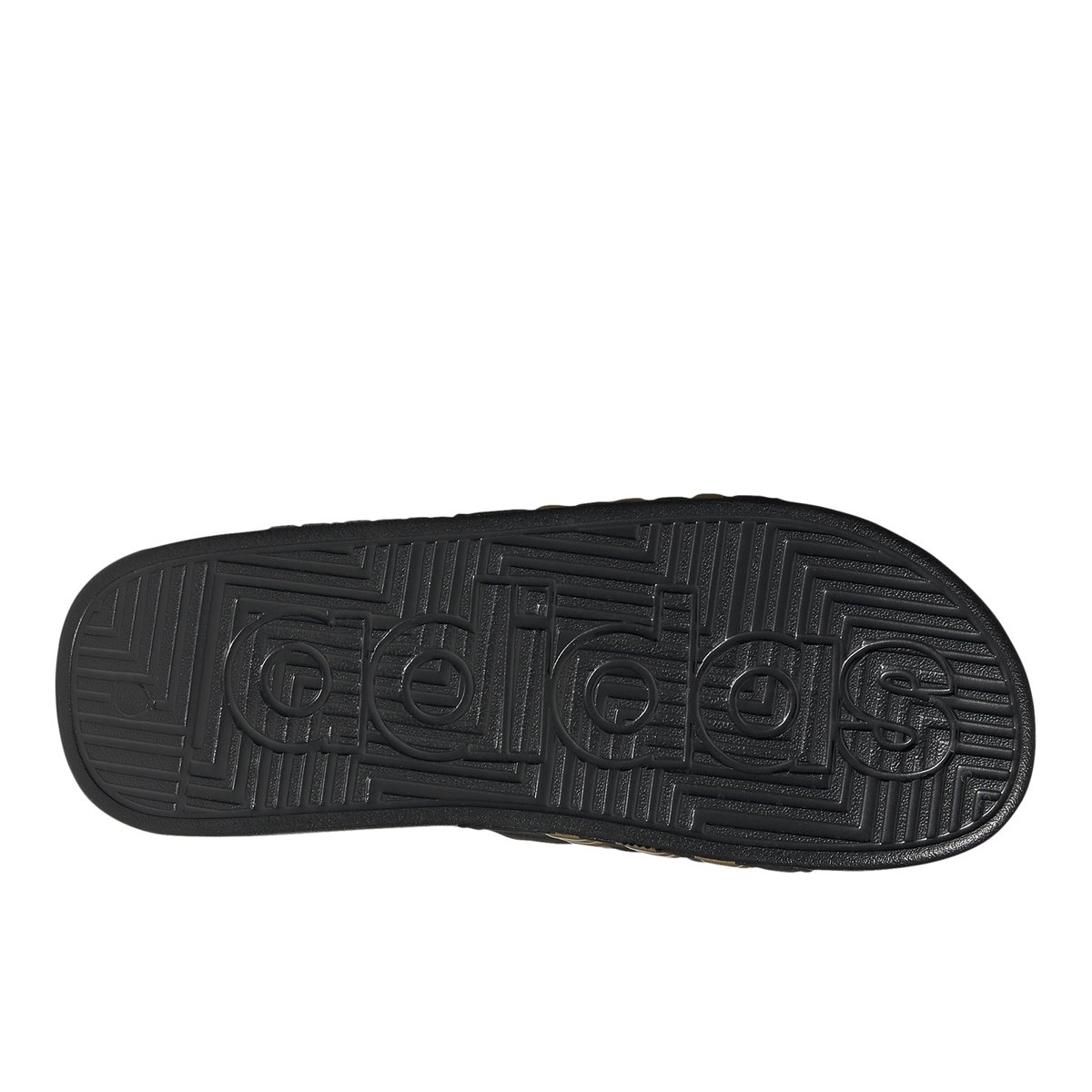 ADIDAS-Adissage-tb.-Sandales athlétiques à glissière - Talon plat - Noir/Or Multi