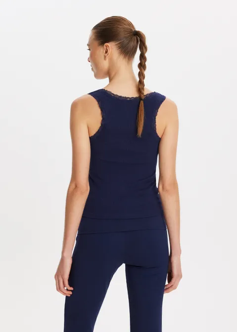 Singlet met kant blauw (BLW.D)