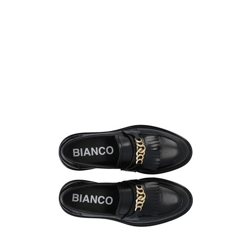Bianco BIAAdda Fringe Chain Loafers, Black, 40