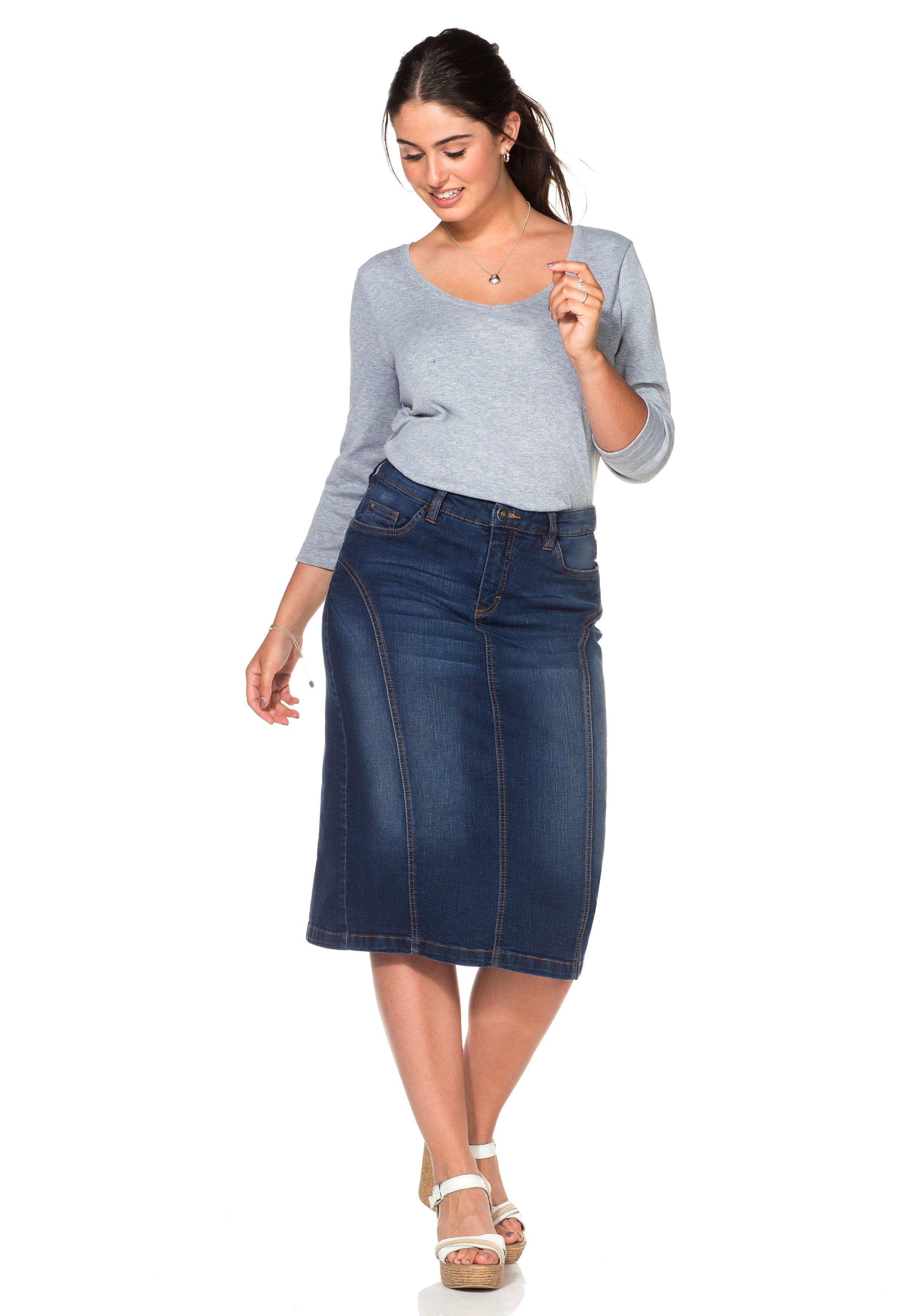 Jeansrock mit Teilungsnähten
