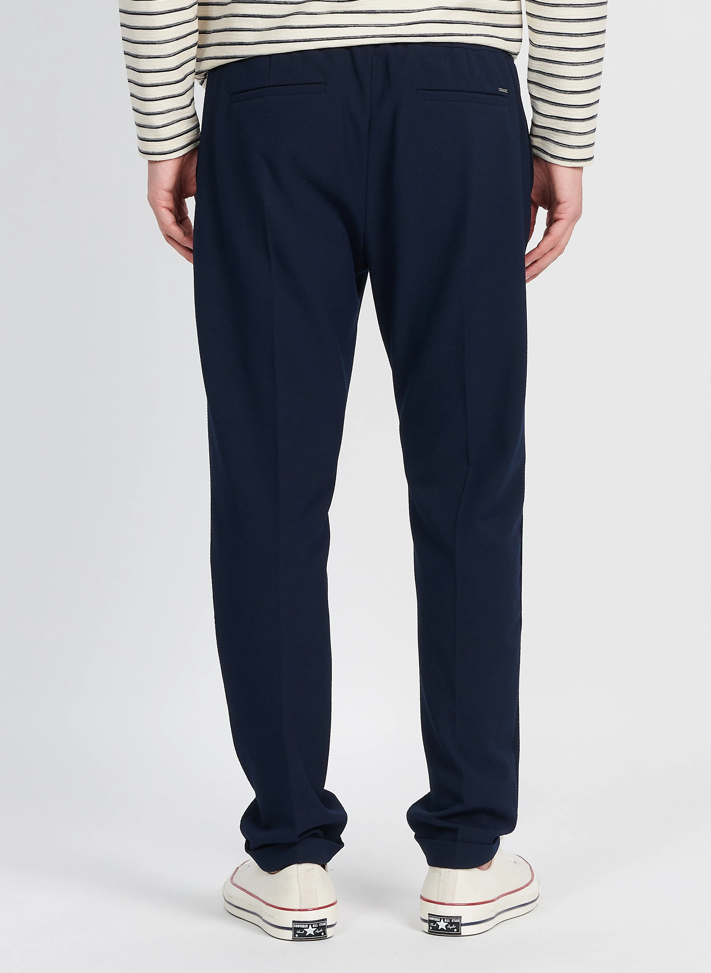 Pantalon carotte élastique | Bleu