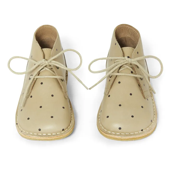 Konges Sløjd Bottines à Lacets en Cuir Chaton | Beige