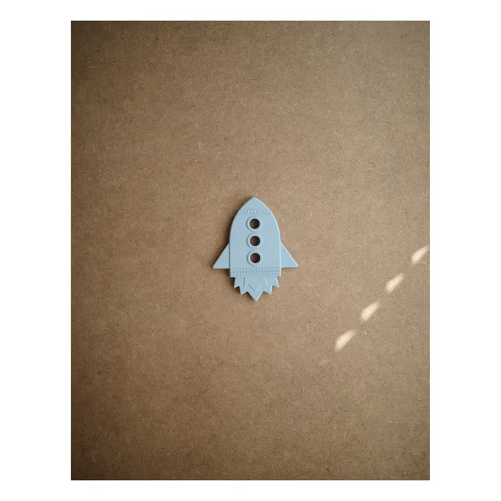 Mushie Jouet de dentition Fusée en silicone | Bleu