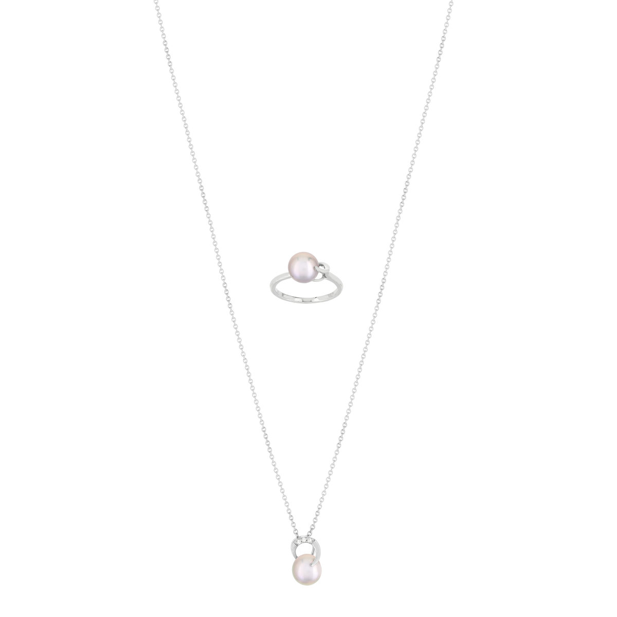 parure argent 925 perle de culture chine zirconia