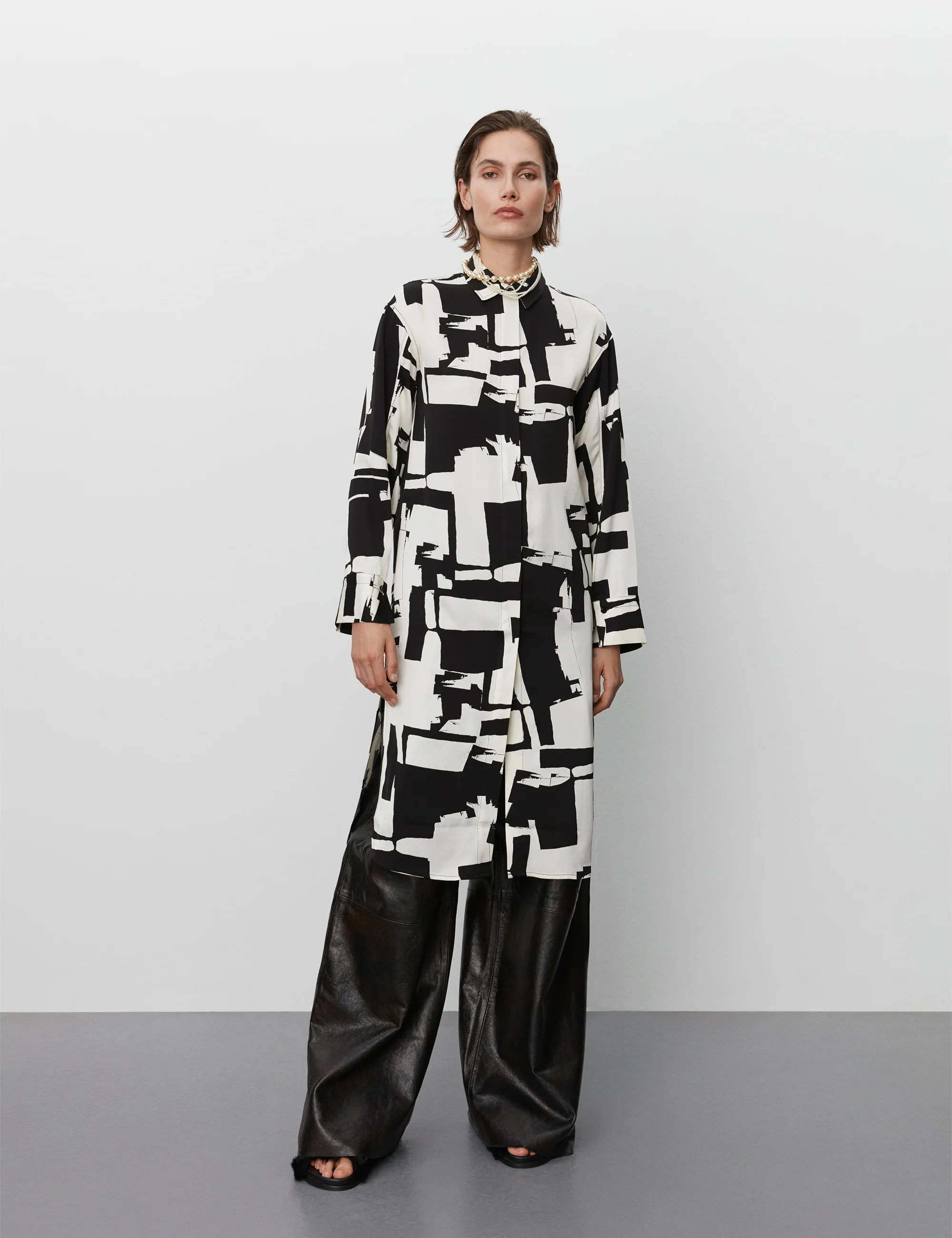 DAY Birger et Mikkelsen  Berry Graphic Collage kjole - sort/hvid