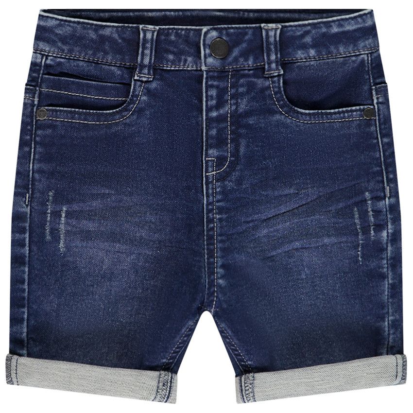 Bermuda effet jean froissé pour bébé garçon - Bleu moyen