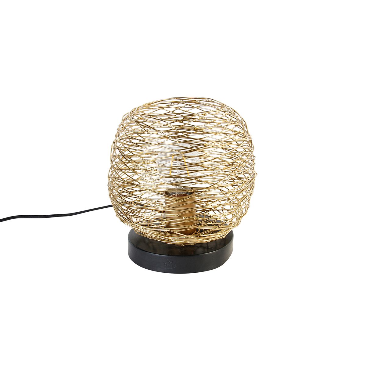 Design tafellamp goud met zwart 20 cm - Sarella