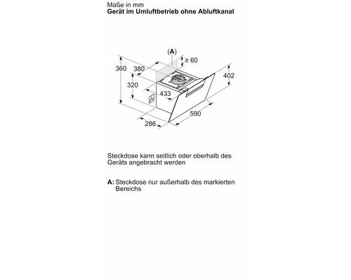 Bosch DWK67FN60 wandafzuigkap, BxD 60 x 43,3 cm, zwart
