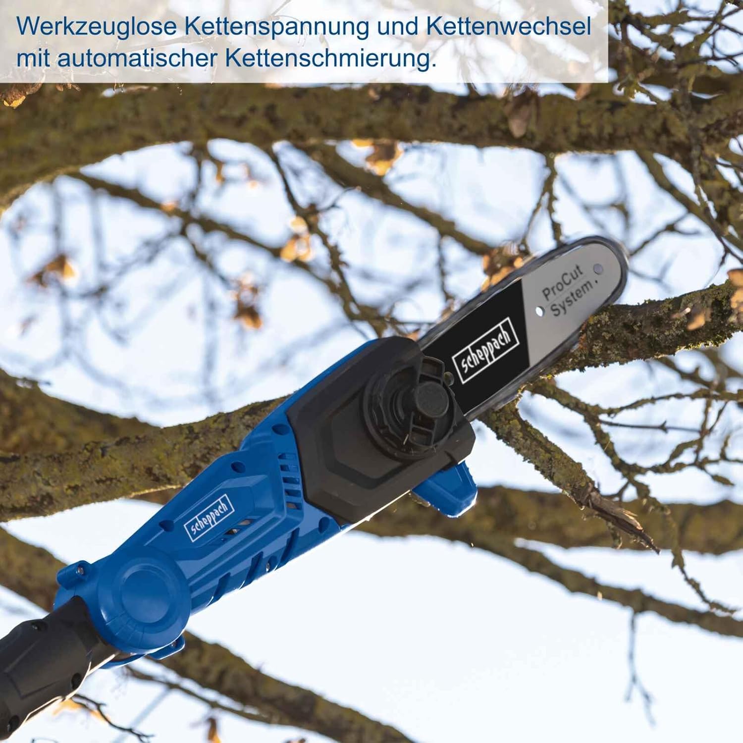 Scheppach Akku Multifunktionsgerät C-PHTS410-X 2in1 | Schnittlänge Heckenschere & Hochentaster 410/180mm | Schultergurt & Teleskopstange | 20V-IXES-Serie | 10 Jahre Garantie | mit 4Ah Akku & Ladegerät