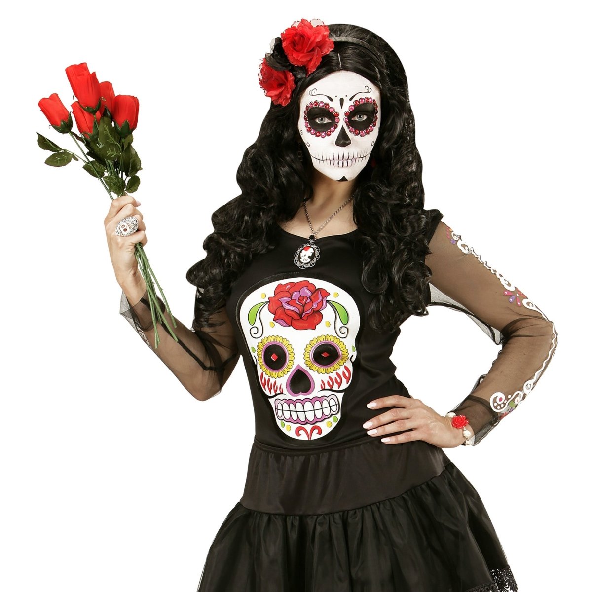Halloween Ketting Schedel En Roos