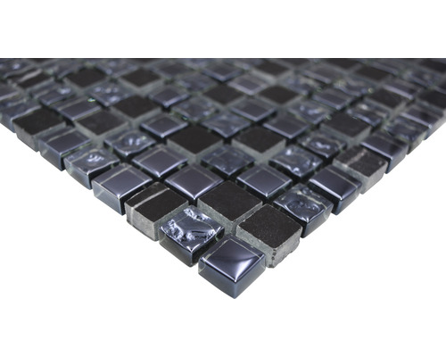 Glasmozaïek met natuursteen XCM M860 30,5x32,5 cm zwart