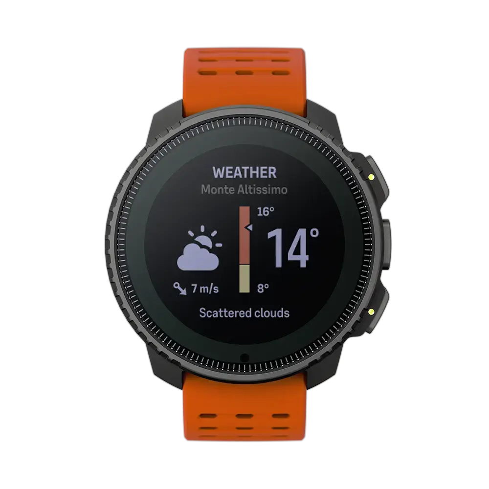 Suunto Vertical Solar Steel GPS Sporthorloge Oranje