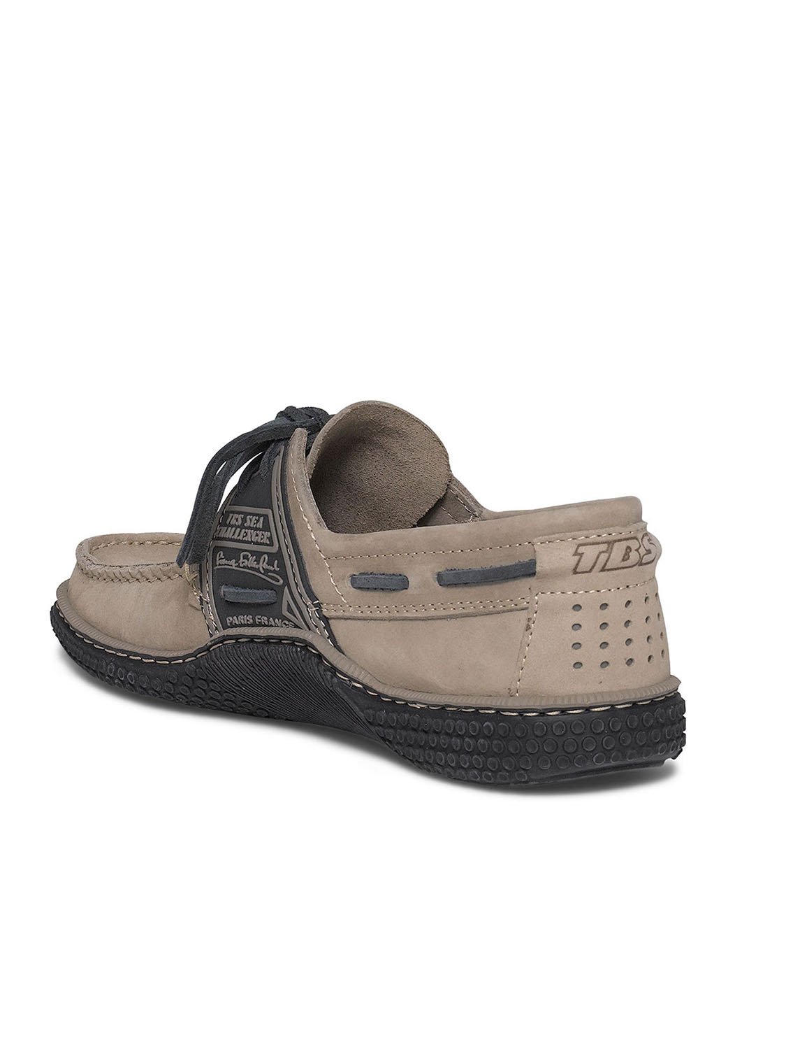 Chaussures Bateau Homme Cuir Beige et Marine