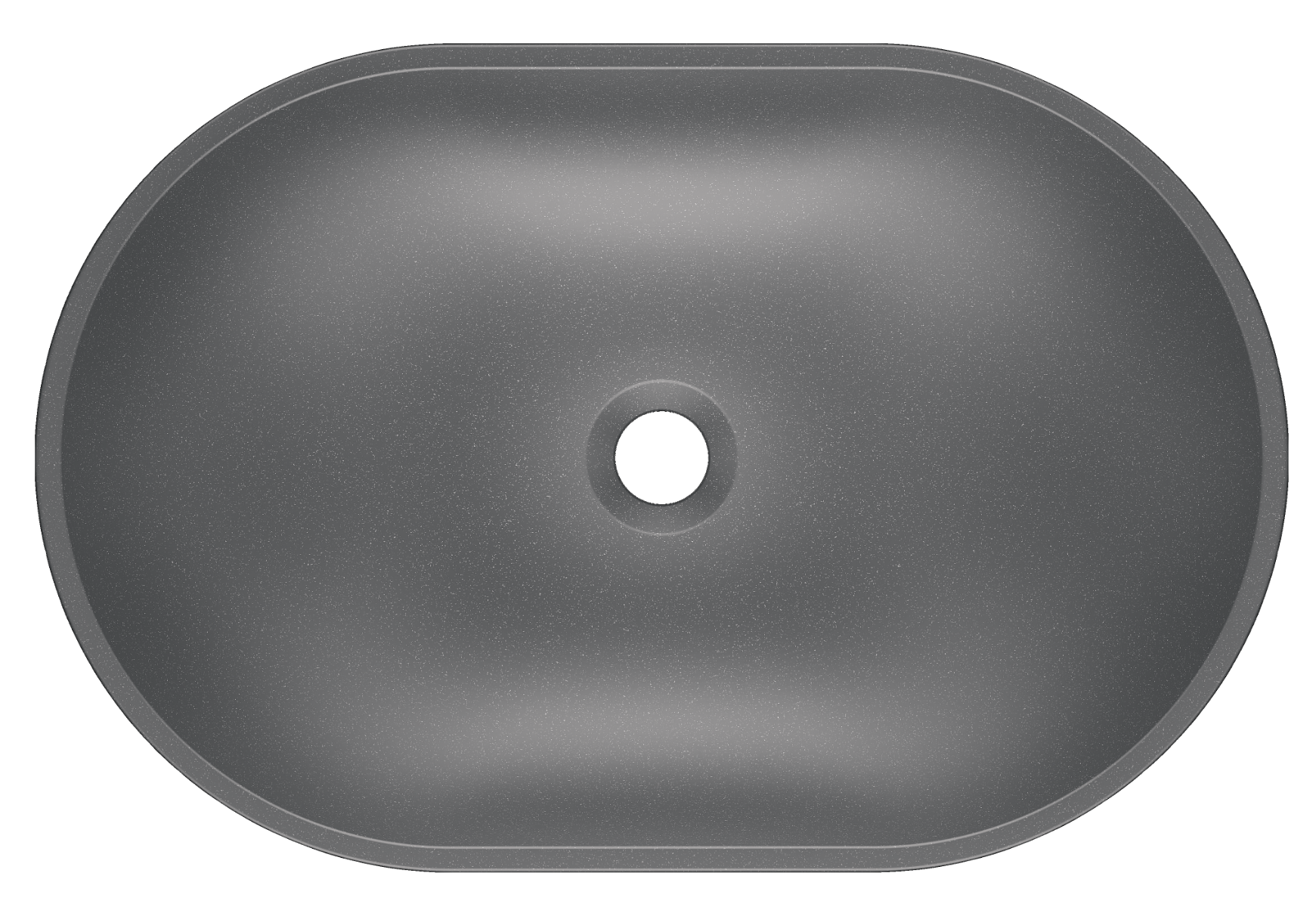 Kerra Olib wastafel 60x40x14.5cm donker grijs