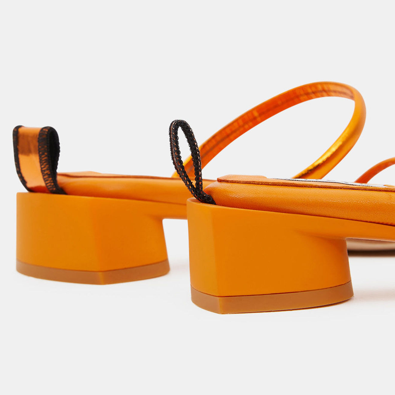 Miista Mules en Cuir orange