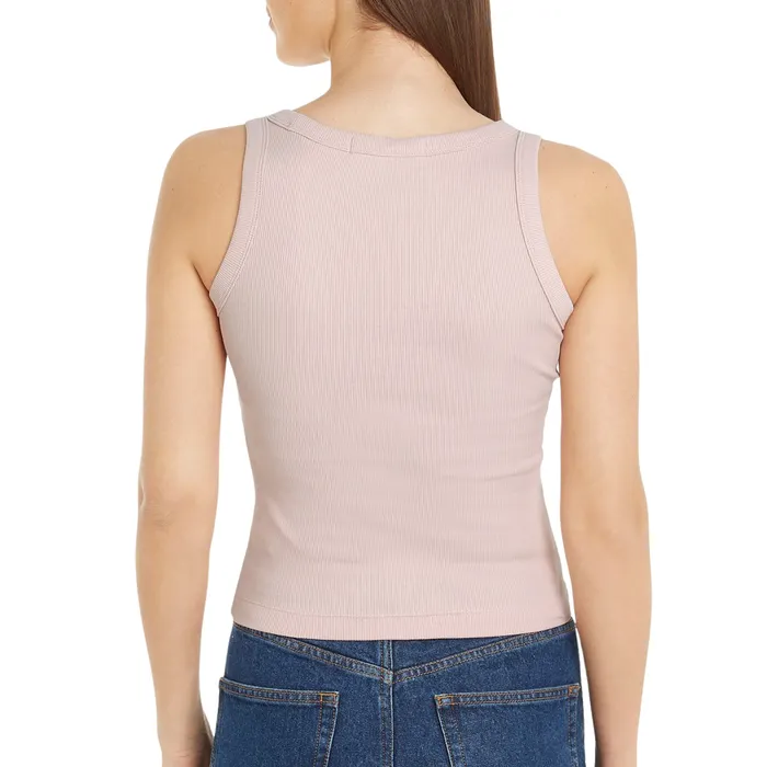 Calvin Klein Woven Label Rib Tanktop Dames