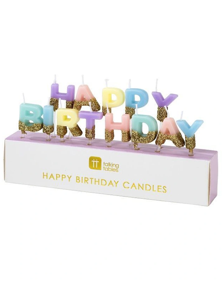 Kerzen WE HEART BIRTHDAYS – HAPPY BDAY in bunt
