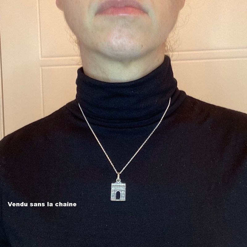 Pendentif sur Paris : l' Arc de Triomphe - Argent massif 925/1000