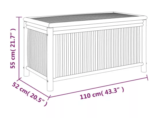 Boîte de rangement de jardin 110x52x55 cm Bambou