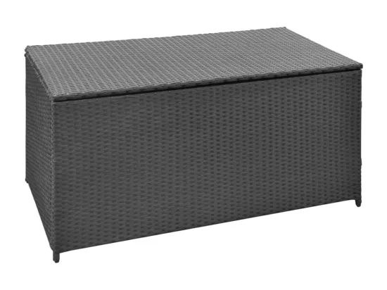 Boîte de rangement de jardin noir 120x50x60 cm résine tressée