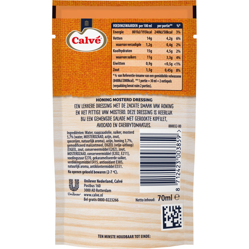 Calvé Honing mosterd salade dressing
