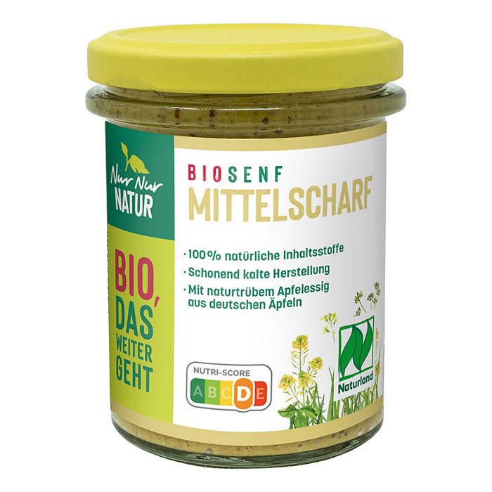 NUR NUR NATUR Bio-Senf 160 ml, mittelscharf