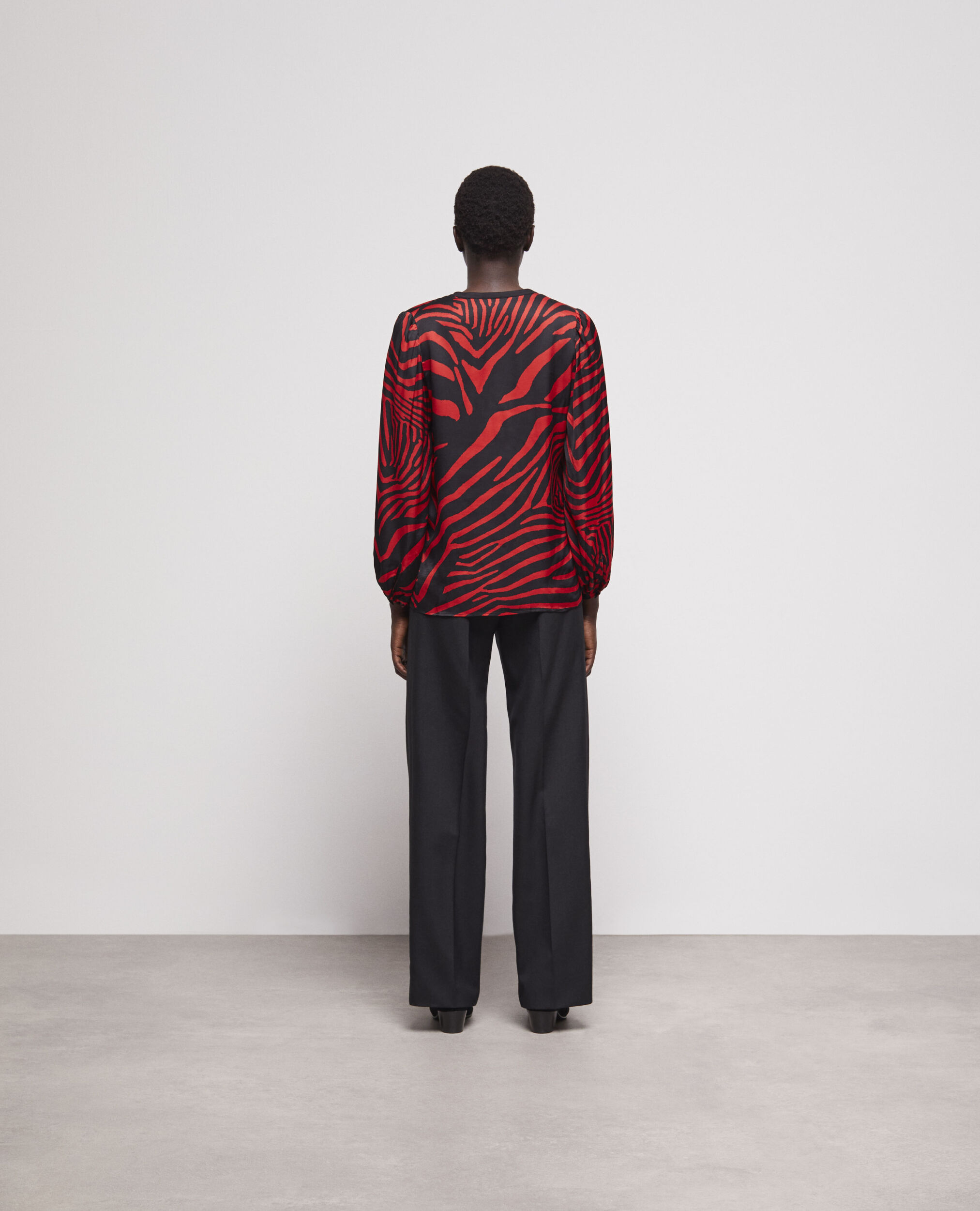 Blouse imprimée zébré rouge