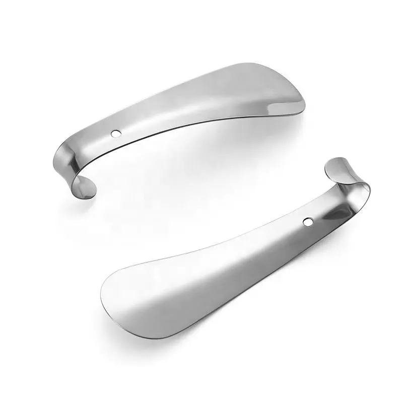 (15cm) Edelstahl Mini Schuhlöffel Anzieher Portable Schuh Anziehhilfe - Silber